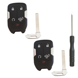 TAPAYICA Key Fob Shell Replacement Keyless Entry Remote Fit for Chevy Tahoe Suburban / GMC Yukon (HYQ1AA) (2-Black)