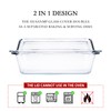 Rectangular Tempered Glass Casserole Dish with Glass Cover - Oven,