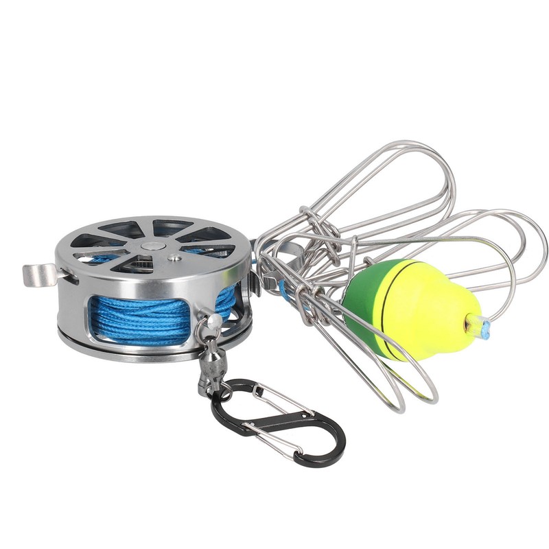 Stretch Fish Lock Raft with Reel Boat Fishing Stainless Steel