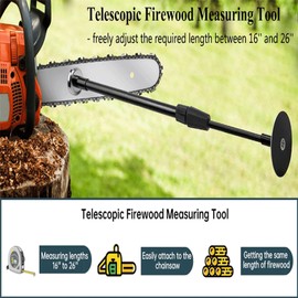 Firewood Measuring Tool, Adjustable Firewood Attachment with Magnetic Base 16 To 26in Steel Chainsaw Firewood Measuring Tool for Measure Firewood Length