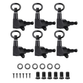 Guitar Tuning Pegs, Metal Machine Heads with Ferrule and Socket Screw for Acoustic Electric Guitar (BLACK)