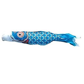 Koinobori Yuzen Carp Streamer, Single Item, Blue Carp, 3.3 ft (1 m) [Tokunaga Koinobori] Carp Streamers, Polyester (Single Item, Koinobori) Sold as 1 Unit