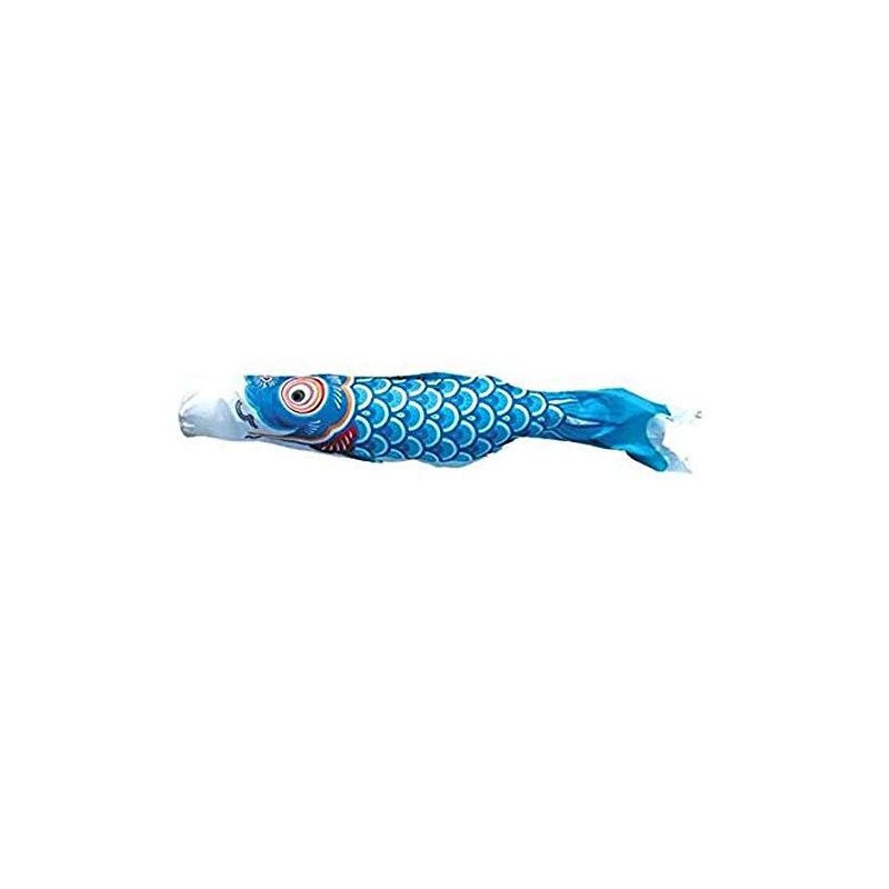 Koinobori Yuzen Carp Streamer, Single Item, Blue Carp, 3.3 ft