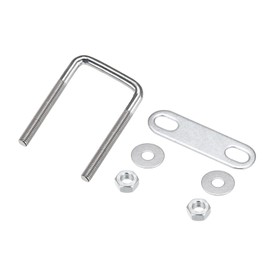 METALLIXITY U-Bolts Set of 4 M6x35x60mm Square U-Bolts Carbon Steel with Accessories for Construction Pipe