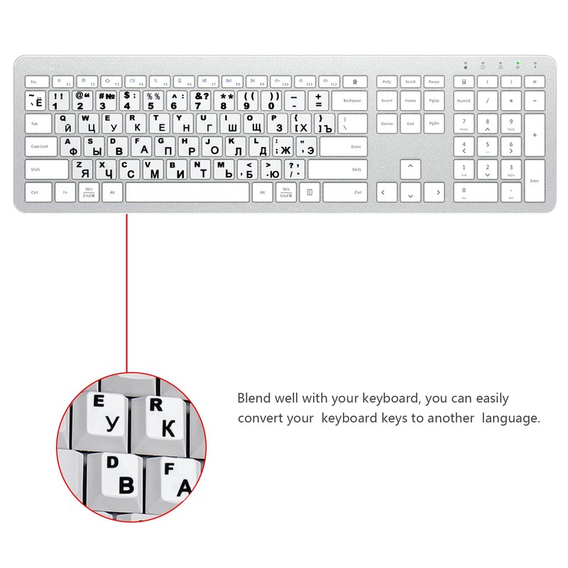 2Pcs Russian Keyboard Stickers for PC Computer Mac Laptop Desktop