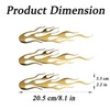 3 Pcs Gold Flame Reflective Sticker Decal for Cars Motorcycle