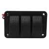 3 Gang Rocker Switch Panel IP65 Waterproof DC12‑24V Blue Light