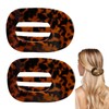 2-Pack Hair Claw Clips for Women - Medium Flat Round