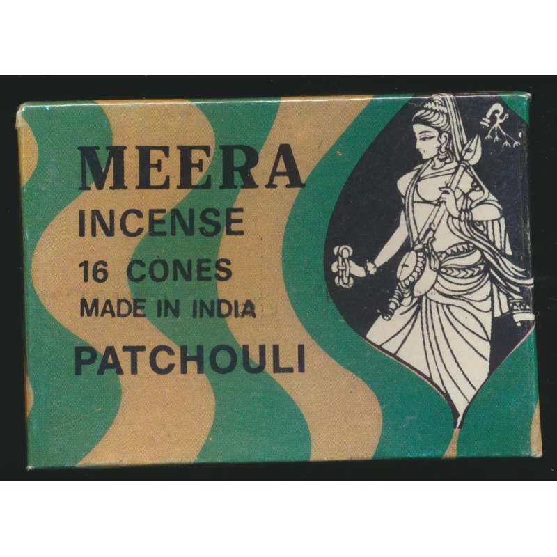 Meera Patchouly (Patchouli), Meera Incense, 16 Cone Box, From India