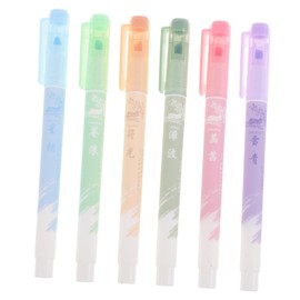 KICHOUSE 6pcs Double Ended Glitter Pen Highlighter Set Pastel Highlighters for Home Office School Supplies