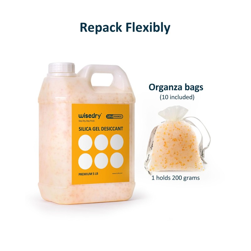 wisedry [ 5 LBS ] Silica Gel Beads Reusable Color