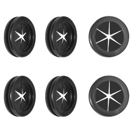 Rubber Grommets, 6 Pcs 1" ID, 1-1/4" Drill Hole Double Sided Rubber Hole Plugs Wire Protection Firewall Hole Plugs (26 x 32mm, Black)