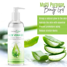 Dermaxgen Aloe Vera Gel - Organic 100% Pure Aloe + Witch Hazel + Vitamin C + Vitamin E - Skin Soothes, Moisture And Repair Formula, Nutrients Rich And Cold Pressed - 16 Fl Oz