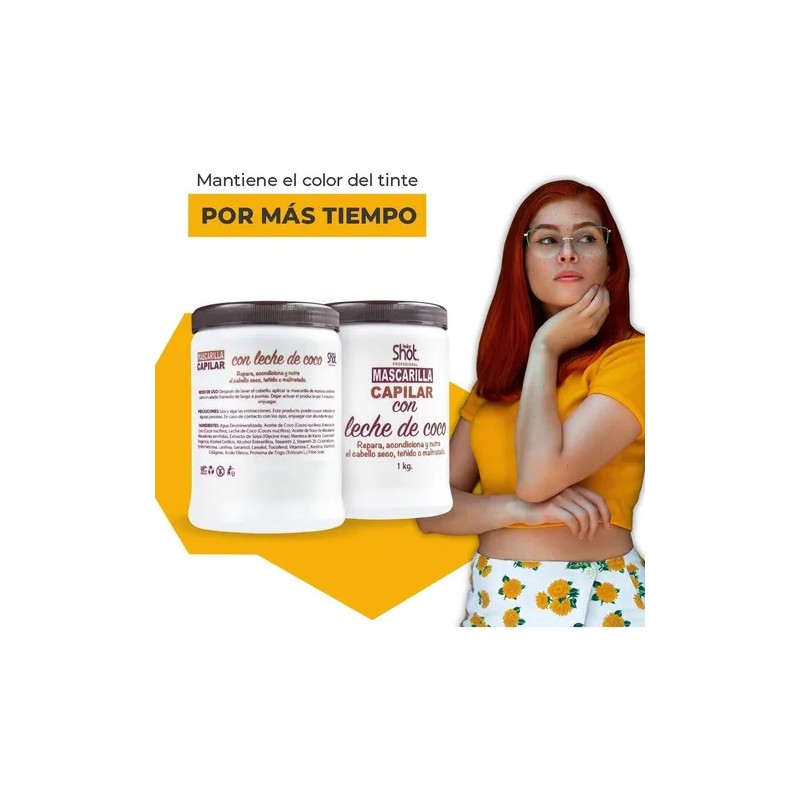 Mascarilla Capilar Coco Tratamiento Reparador Kolor Shot 1kg