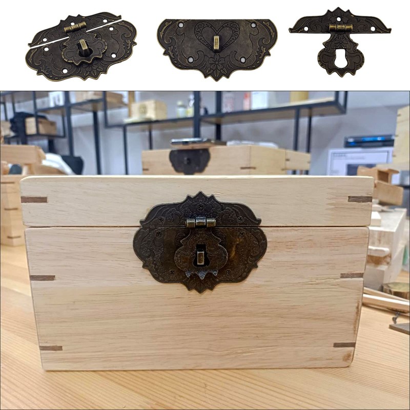 Padlock Latch Hasp Buckle Latch, Embossing Decorative Brass Hasp Clasp