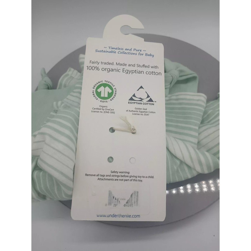 Under the Nile Organic Cotton White/Pale Green Bunny Rabbit Lovey