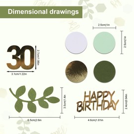 Confetti for 30th Birthday, Pack of 400, Confetti Birthday Table Decoration, Happy Birthday, Confetti for 30th Birthday Decoration Table, Confetti Green for Birthday Party