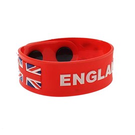 Zac's Alter Ego Red Union Jack with England Silicon Bracelet