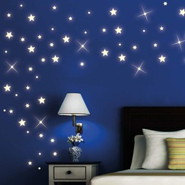 Wall decal Loft 40 pcs glow in the dark stars and dots for a great starry sky in the nursery or bedroom - fluorescent