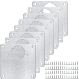 SNOKAY 8 Pcs Cabinet Hinge Repair Plates Kits, Kitchen Cupboard Door Hinge Repair Plates, Stainless Steel Hinge Repair Fixing Bracket Plate Kit with Screws for Furniture Cabinet Door
