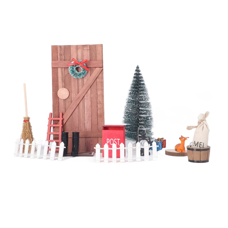1/12 1/6 Christmas Fairy Door Kit Crafted Exquisite Cute Colourful