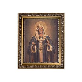 Christian Brands Inspirational Framed Print Our Lady of The Rosary, 11Wx135H, Brown