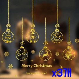 Gold Waterdrop Christmas Decoration Window Sticker (Set of 3) Christmas Window Sticker (Gold Waterdrop)