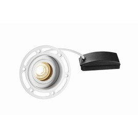 Horizon Matt White Round Trimless Plaster in GU10 LED Anti Glare Low Profile Die Cast Tilt Rotate Ceiling Downlight Spotlight