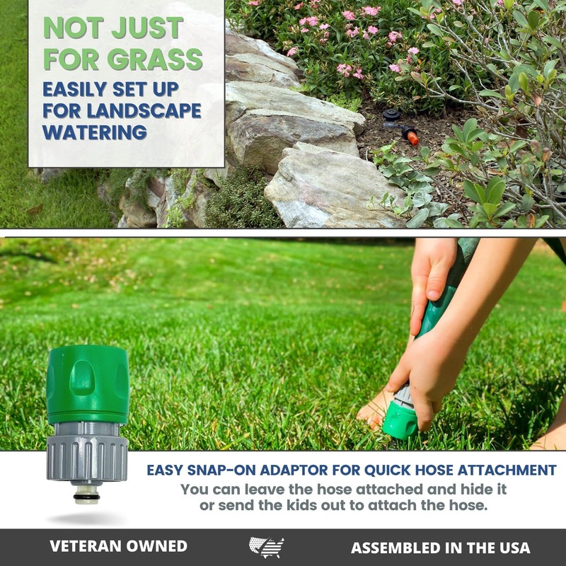 Quick-Snap In-Ground 5-Inch Pop-Up Adjustable Sprinkler with Quick Hose Connector,