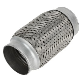 TUCKBOLD Car Exhaust Flex Pipe 2.71 Inch OD Flexible Braided Exhaust Tube | Universal Flexible Pipe Tubing Silver Tone 1 Pc