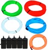 JYtrend 5 Pack 9ft Neon Light El Wire w/Battery Pack