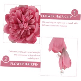 PACKOVE 3Pcs Chinese Flower Hair Clips Elegant Artificial Floral Barrettes for Women for Photography Props and Traditional Dress Accessories