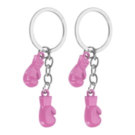 PATIKIL Boxing Keychain, 2 Pcs Mini Cute Boxing Gloves Key Chain Sport Pendant Key Ring Bag Backpack Decor for Men Women Party Gifts Favors, Pink