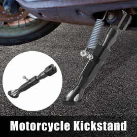 Motoforti Universal Adjustable Motorcycle Kickstand Side Support Stand CNC Aluminum Alloy Black 1 Set