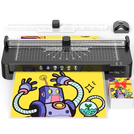 13in Laminator Machine with Sheets 50pcs + Paper Trimmer + Corner Rounder, 11x17 / ABS Anti-Jam Technology |Dual Hot and Cold Mode | 90s Fast Preheat for A3/A4/A5/A6 Home Office School Use