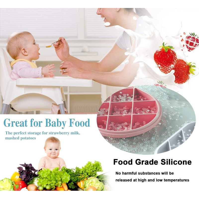 MAIAHU Ice Cube Trays,Silicone Ice Cube Tray with Lid Super