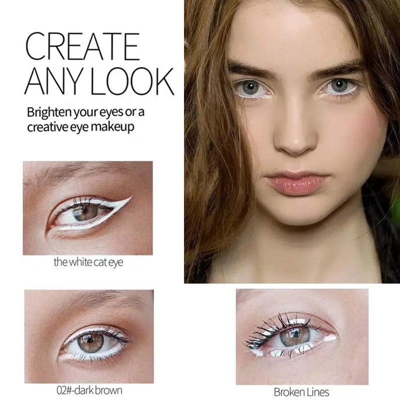Yeweian Black White Eyeliner Pencil Set, Matte Smooth White Eye