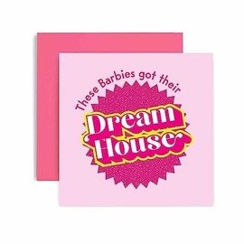 Huxters Dreamhouse New Home Congratulations Card New House – Off to Uni - New Home Couples - Dream House 14.8cm (Their Females Dreamhouse)