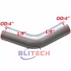 Blitech Racing 4 Inch Aluminized 45 Degree Elbow 4" OD