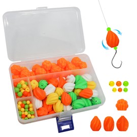 51pcs Floats Pompano Rigs Surf Fishing Rig Floats Cylindrical, Spin, Trout, bass, Salmon Fishing rigs with Tackle Box