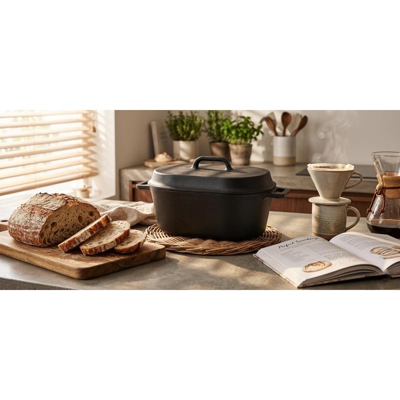4.5QT Cast Iron Loaf Oven Pan - 11.3"x6.5"x4.3" - 5QT