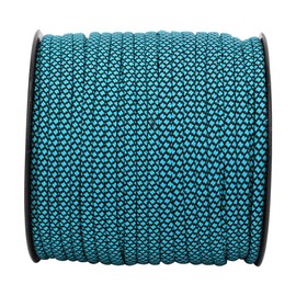 Keenso Outdoor Climbing Rope, 50 m x 4 mm 7 Core Paracord Wilderness Survival Multi-Purpose Camping Tent Rope Single Rope Static Tension at 200 kg for Outdoor Camping, Survival (Blue Black)