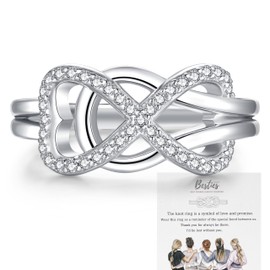 Infinity knot friendship rings for Ladiess: 925 Sterling Silver Best Friend Ring for Women Jewelry - Mothers Day Birthday Christmas Valentine’s Jewelry Celtic Knot Rings Gifts for Friendship Mother Daughter