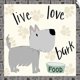 CANVAS ON DEMAND Live Love Bark Wall Decal, Dog Artwork