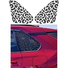Compatible with Toyota RAV4 2019-2022 Precut American Flag Window Decals Both Side Proudly Made in The US Matte Black (Leopard Print)