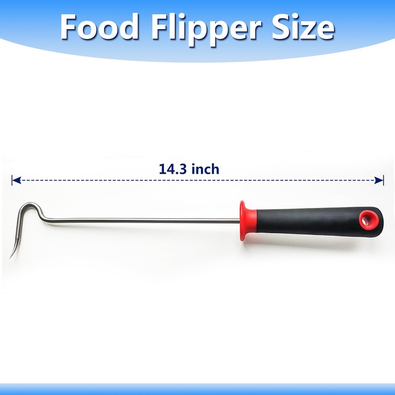 5Pcs Food Flipper Turner Hooks, Stainless Steel BBQ Turner Hooks
