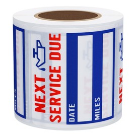 Hybsk 200pcs Clear Oil Change/Service Reminder Stickers 2"x2" Premium Quality Oil Change Stickers(Next service due（Blue）)