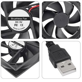 DIANN 2pcs 9225 Mini Fan 5V 92x92x25mm Brushless Computer CPU Heat Sink Cooling Cooler Fan 92mm x 25mm USB Fan for DIY PC Case Fan