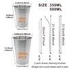 8PCS 304 Stainless Steel Cups with Straws, 11.95 Oz and