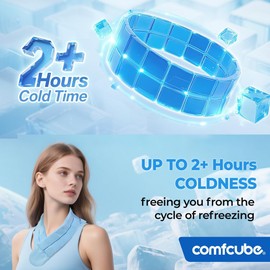 Comfcube Neck Ice Pack Wrap for Cervical Pain and Cooling, 2 Hours Long Lasting Cold Ice Pack for Neck Injuries, Flexible Cold Pack for Hot Weather, Hot Flashes, Surgery, Office Pressure